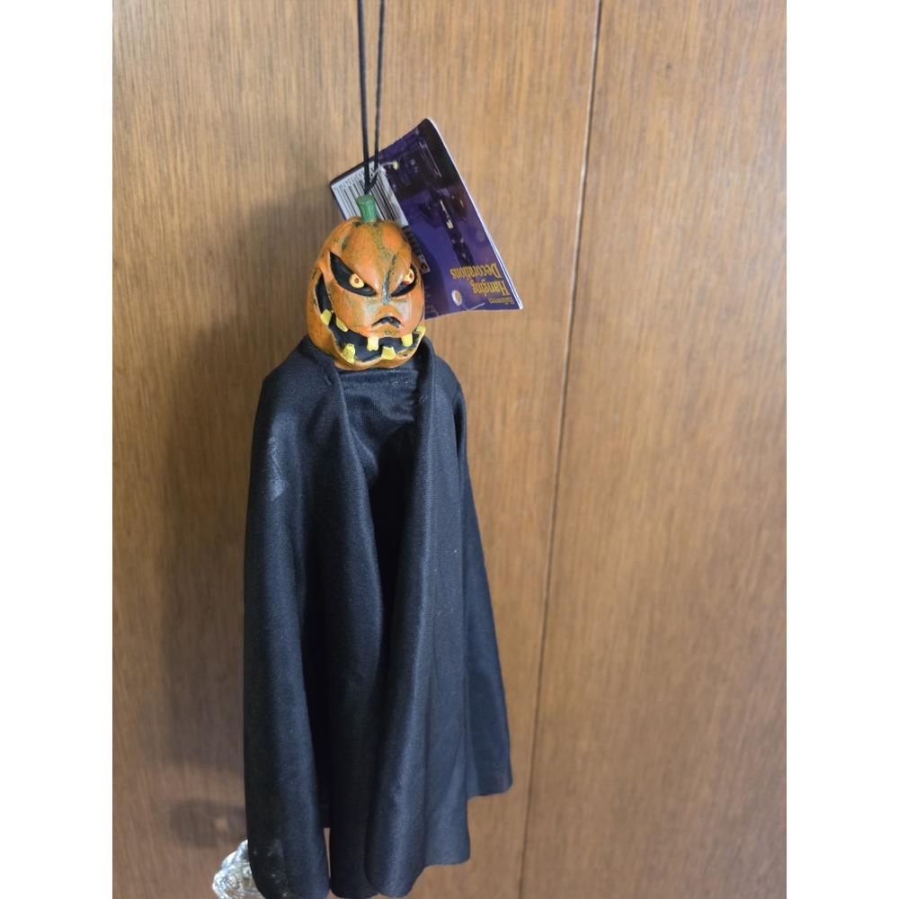 Vintage Nos 2003 Paper Magic Group Pumpkin Head Hanging Halloween Scary Decor